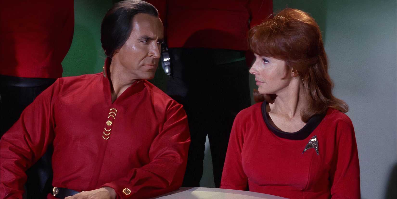 Khan looks at Marla in Star Trek