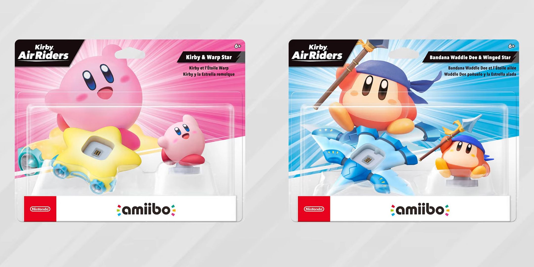 Kirby Air Riders Amiibo Figures of Kirby and Waddle Dee