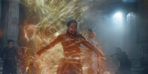 Liandrin channeling a massive siwl of magic all around her in The Wheel of Time