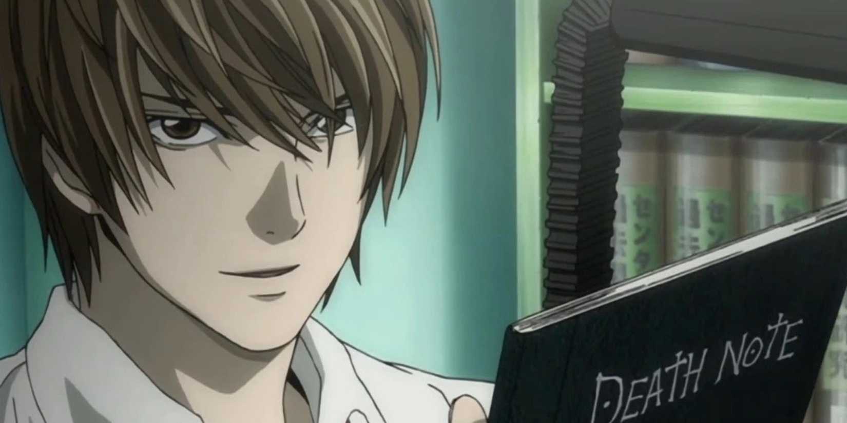 Light Yagami smirking in the Death Note anime