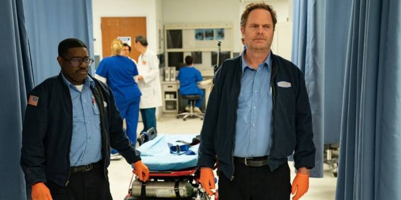 Lil Rel Howery and Rainn Wilson in Code 3