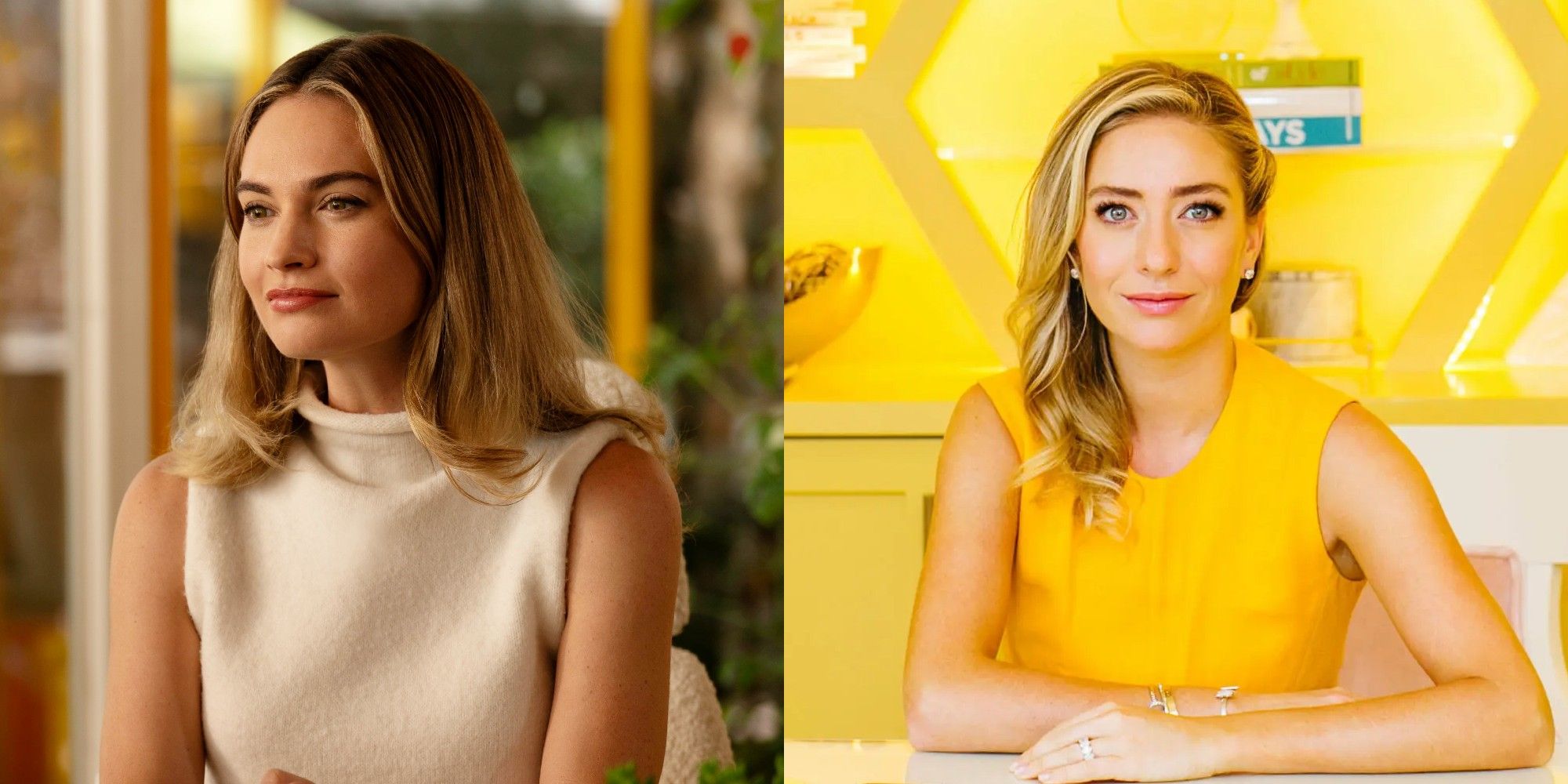Confronto tra Lily James in Swiped e Whitney Wolfe Herd