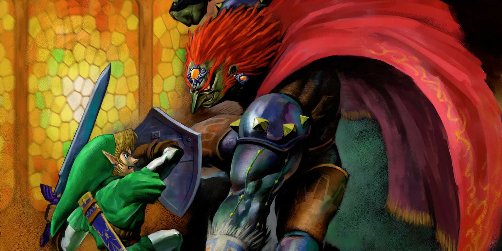 Link fighting Ganondorf in Ocarina of Time.