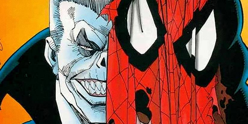 Lonnie Lincoln aka Tombstone holds Spider-Man's damaged mask