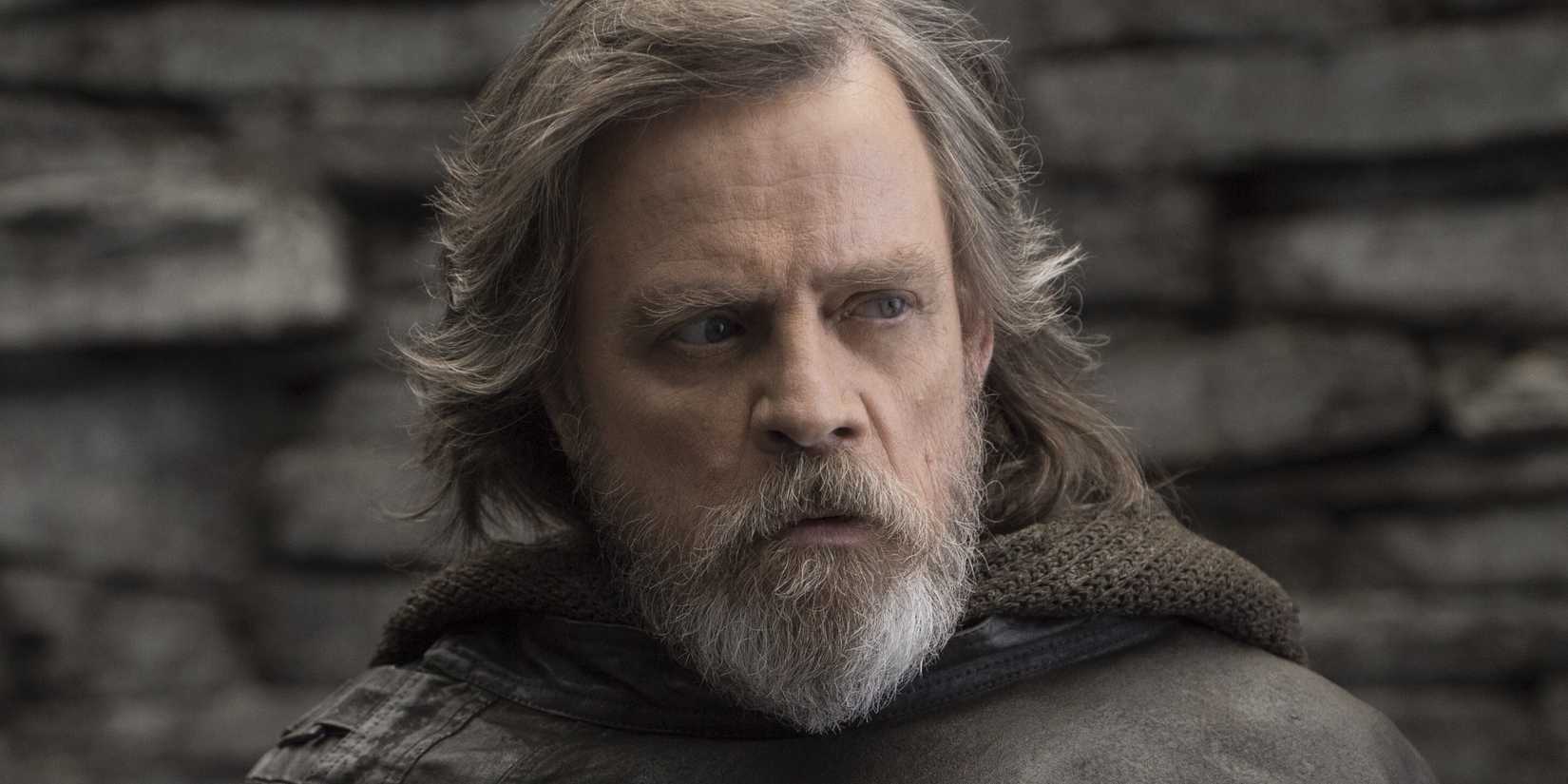Luke Skywalker looking serious in The Last Jedi