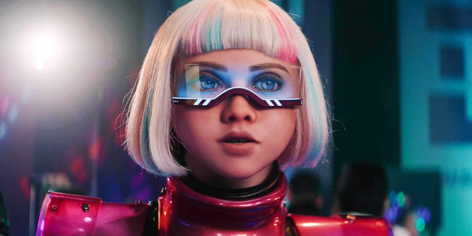 M3GAN wearing a futuristic outfit in M3GAN 2.0