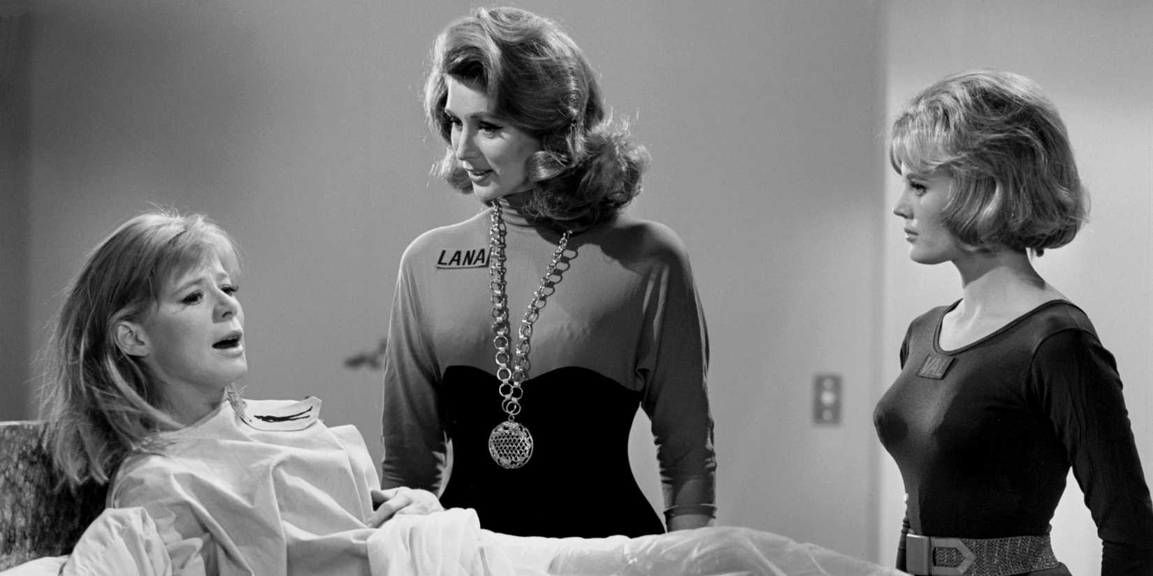 Marilyn on a hospital bed surrounded by Number 12s in The Twilight Zone's Number 12 Looks Just Like You