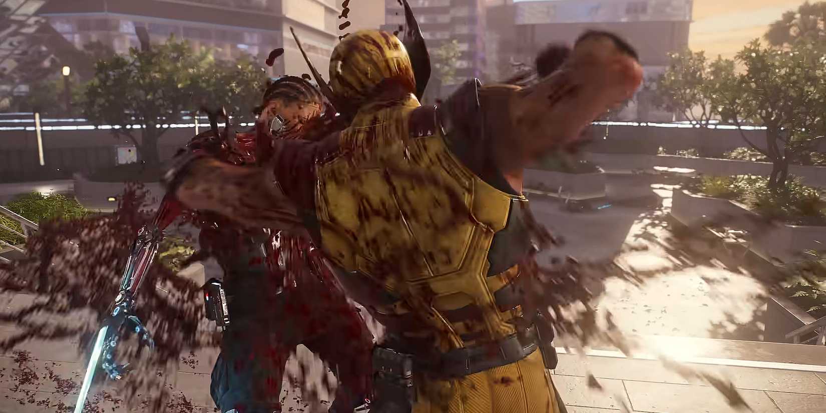 Wolverine che uccide un soldato con sangue ovunque in Marvel's Wolverine.