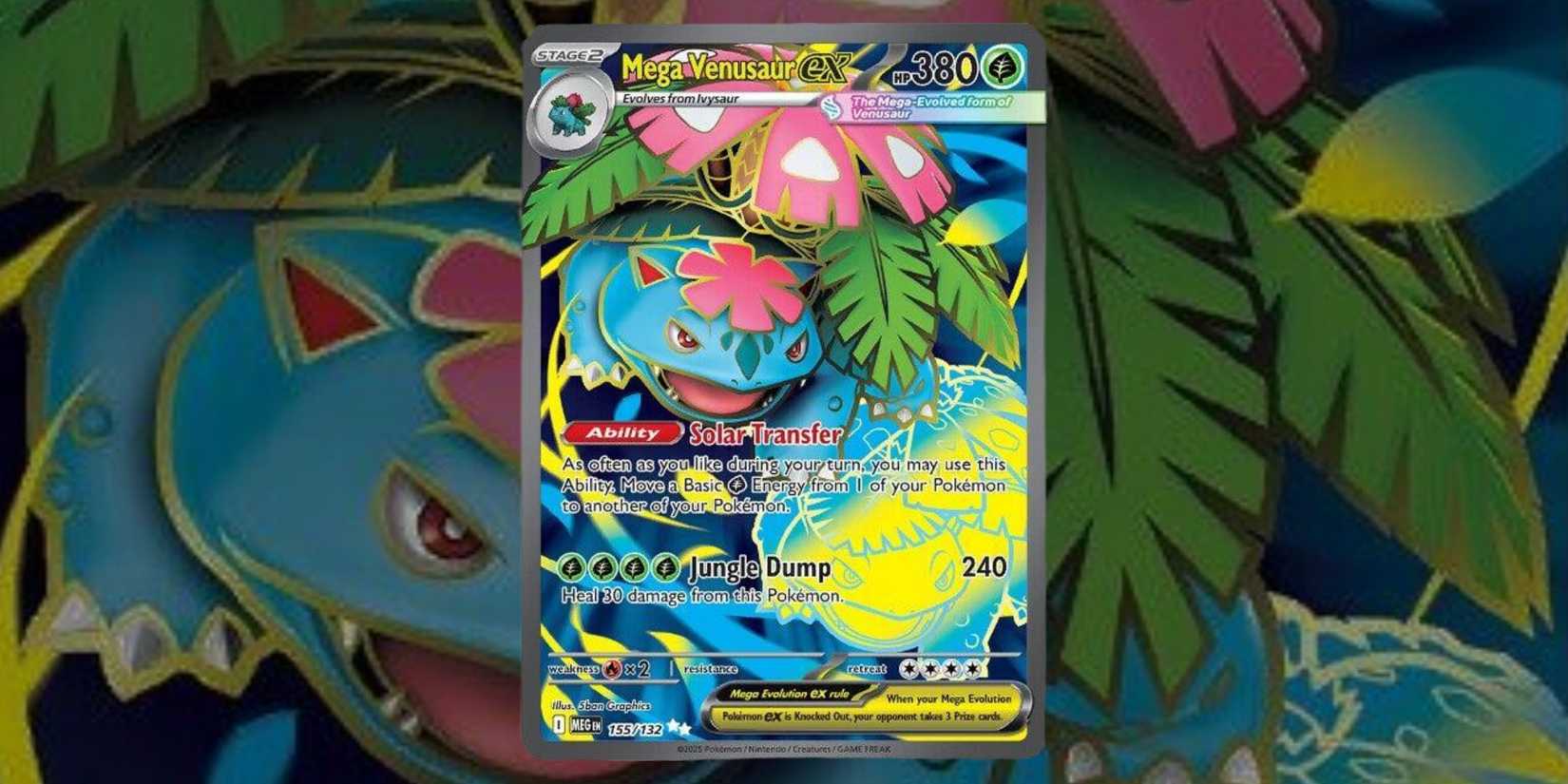 Mega Venusaur ex card 155 of Pokemon TCG Mega Evolution