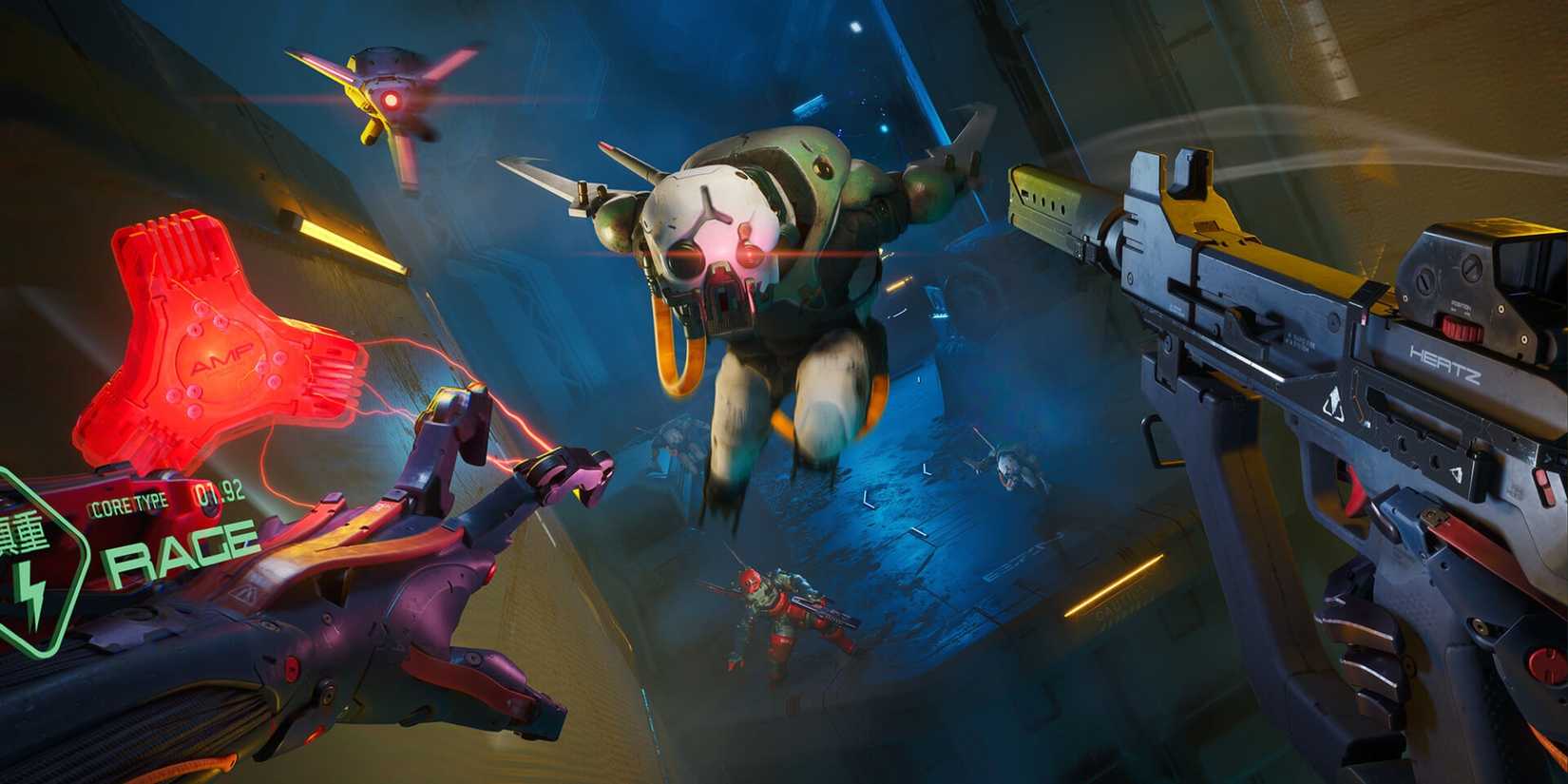 Metal Eden gameplay shows a cybernetic ninja-like enemy approaching.