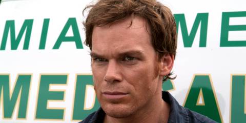 Michael C. Hall as Dexter Morgan looking stern in season 1