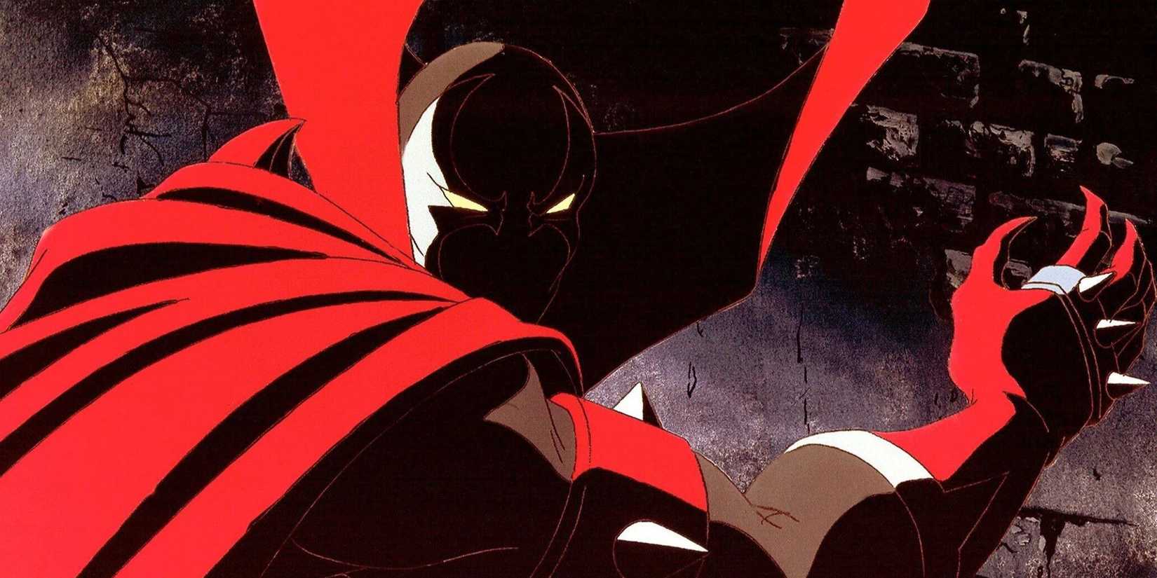 Mid-shot of Spawn with his arm raised, ready to strike, in HBO's Spawn show