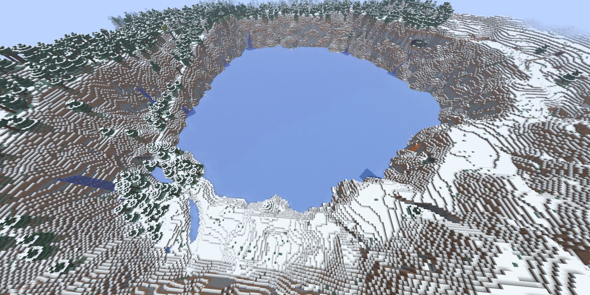 Sinkhole glaciale gigante in Minecraft