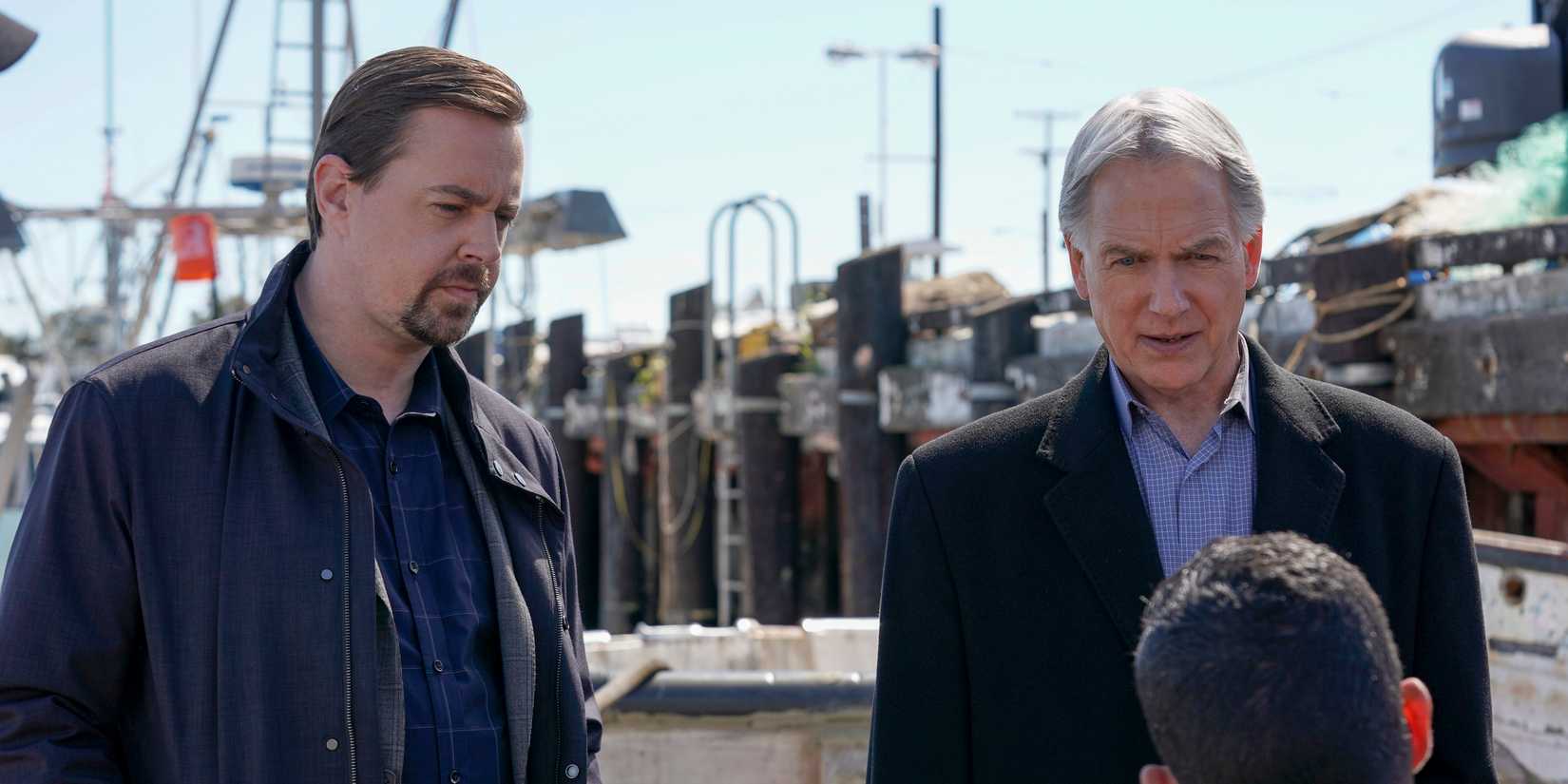 Sean Murray as Tim McGee and Mark Harmon as Jethro Gibbs in NCIS