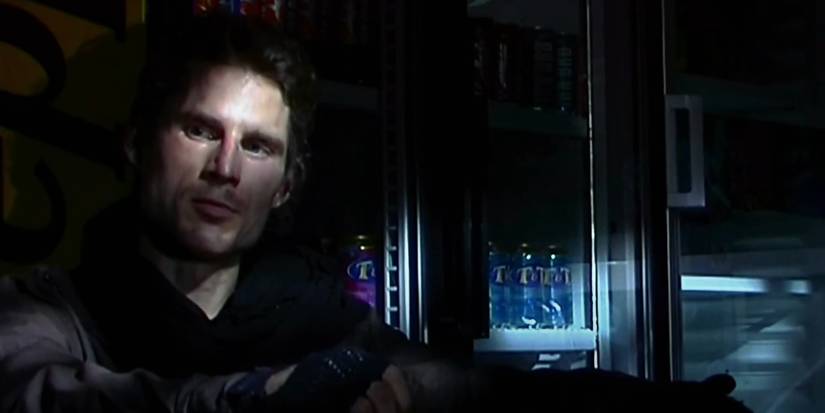 Noah Huntley as Mark in a shop in 28 Days Later