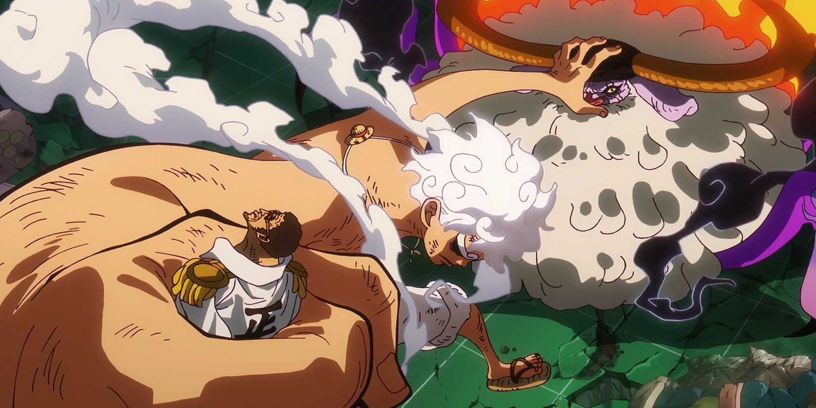 Luffy vs. Kizaru and Saturn