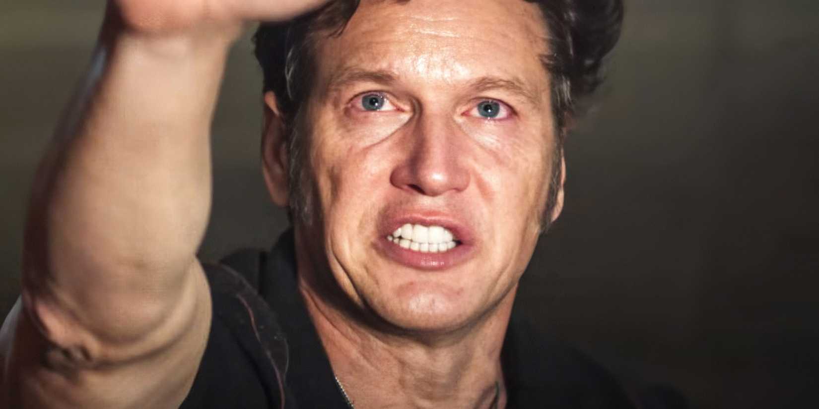 Patrick Wilson as Ed Warren looking intense in The Conjuring Last Rites