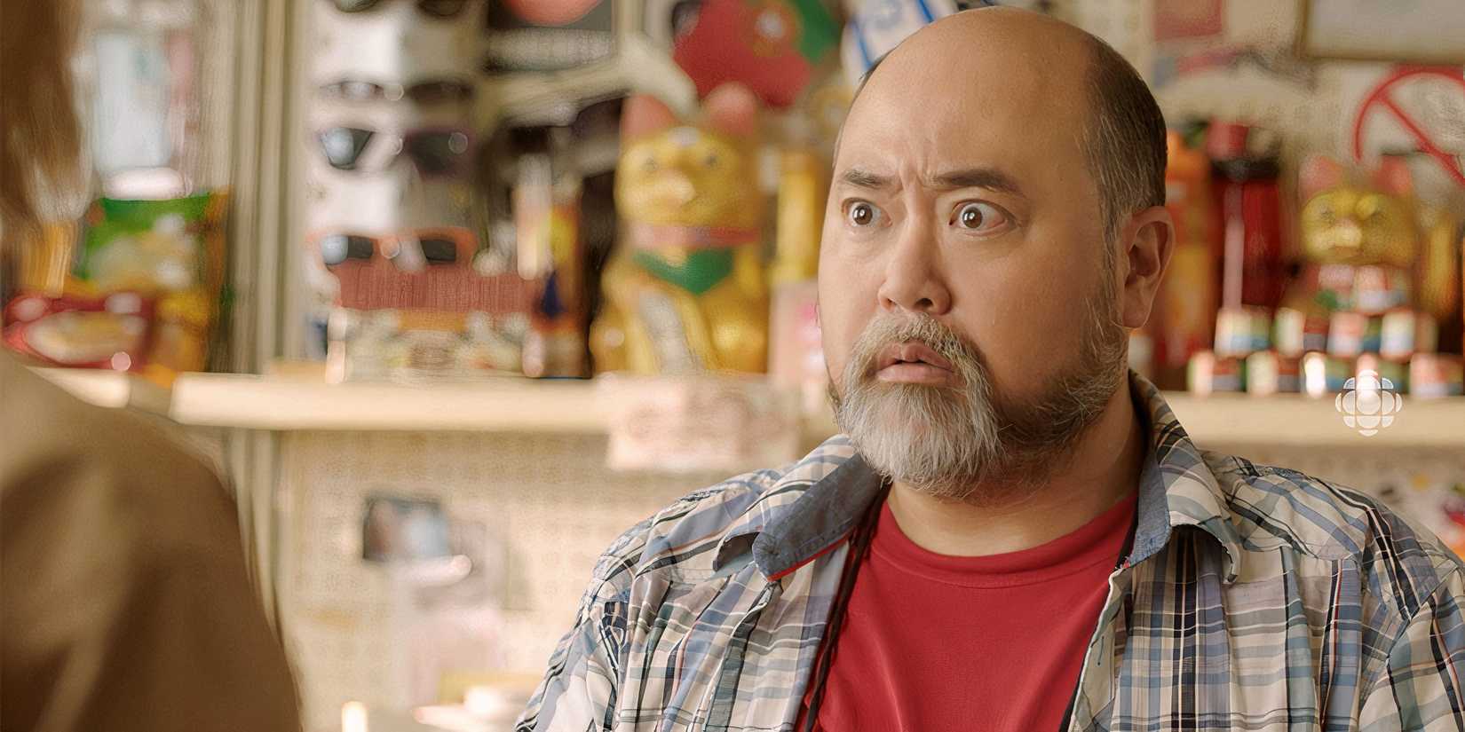 Paul Sun-Hyung Lee looking shocked in Kim's Convenience