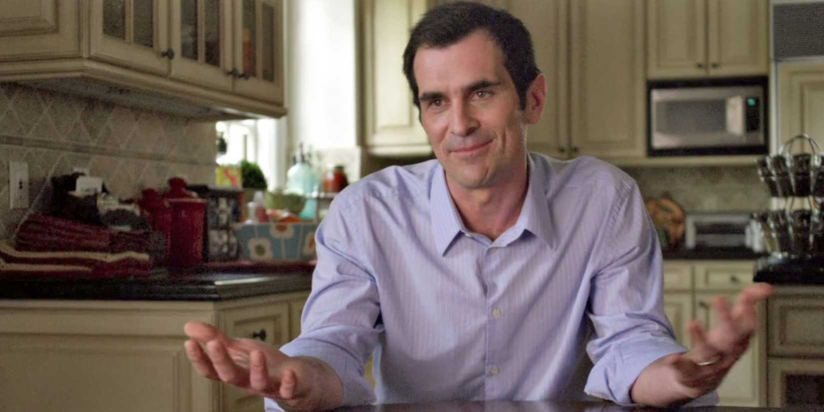 Phil talking to the camera in Modern Family