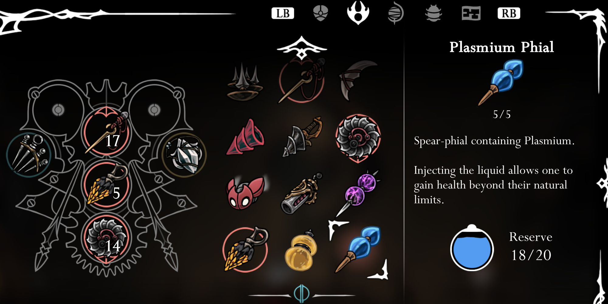Set completo della Plasmium Phial con Architect Crest