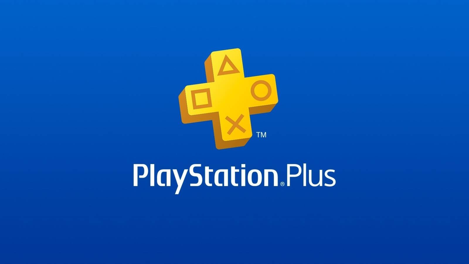 The yellow PlayStation Plus logo against a blue background.