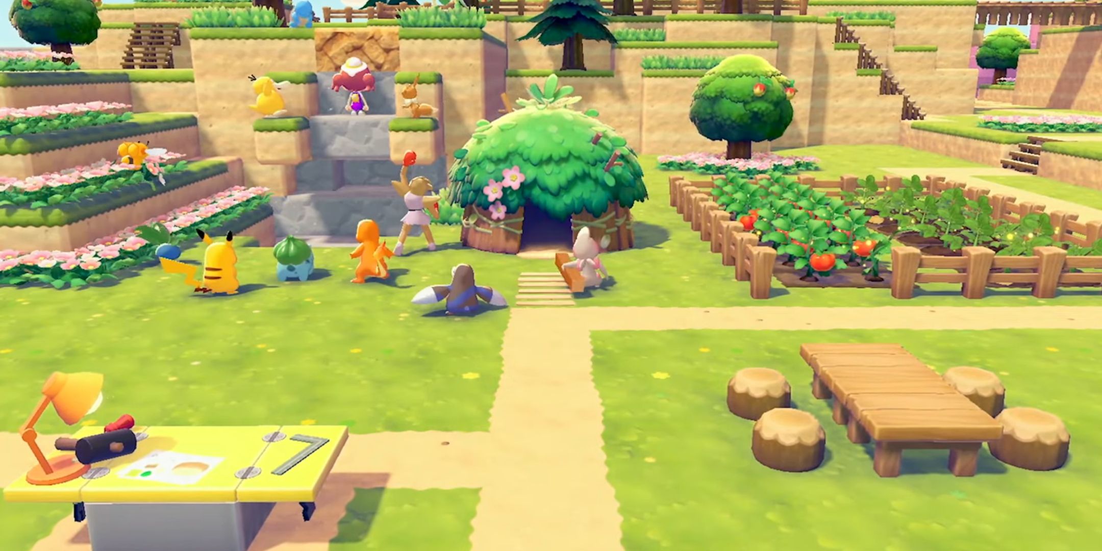 Una panoramica su una fattoria e un accampamento in Pokémon Pokopia