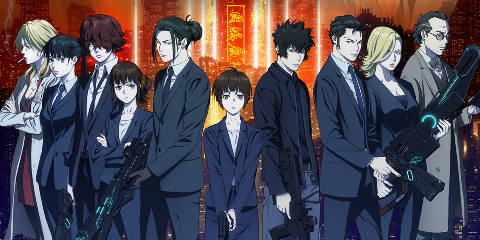 Psycho-Pass anime featured image - cast of characters 