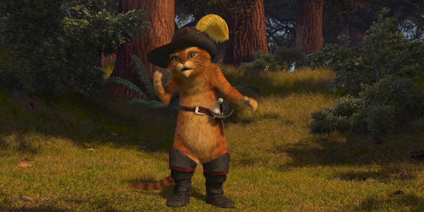 Puss talking confused in Shrek 3