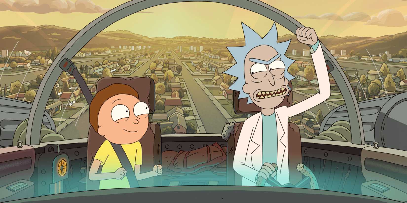 Rick and Morty in their ship in Rick & Morty