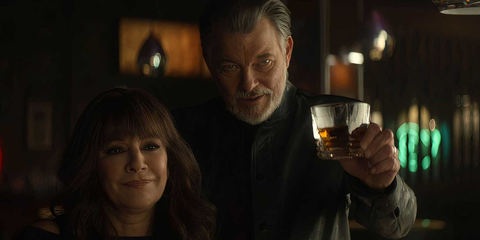 Riker and Troi Toast in Picard