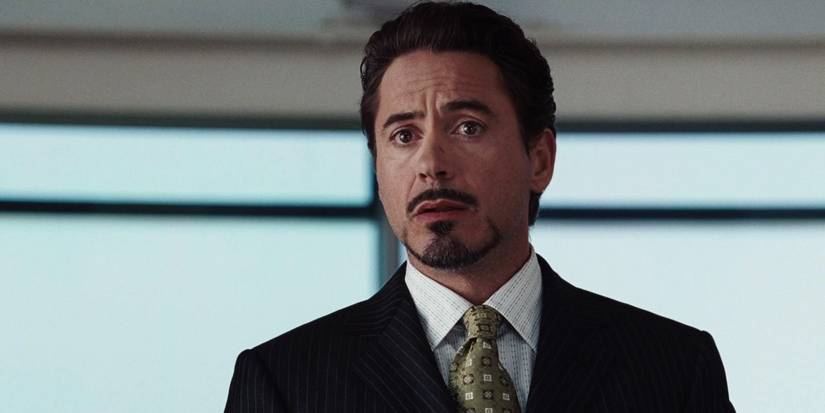 Robert Downey Jr As Tony Stark Giving A Press Conference At The End Of Iron Man-1