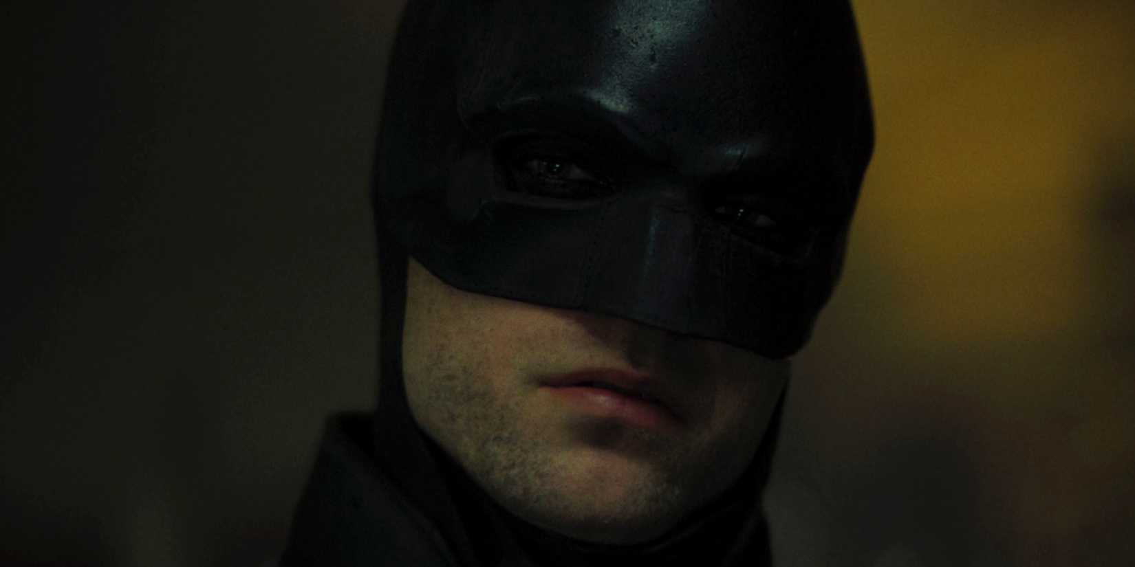 Robert Pattinson's Batman in close-up in The Batman