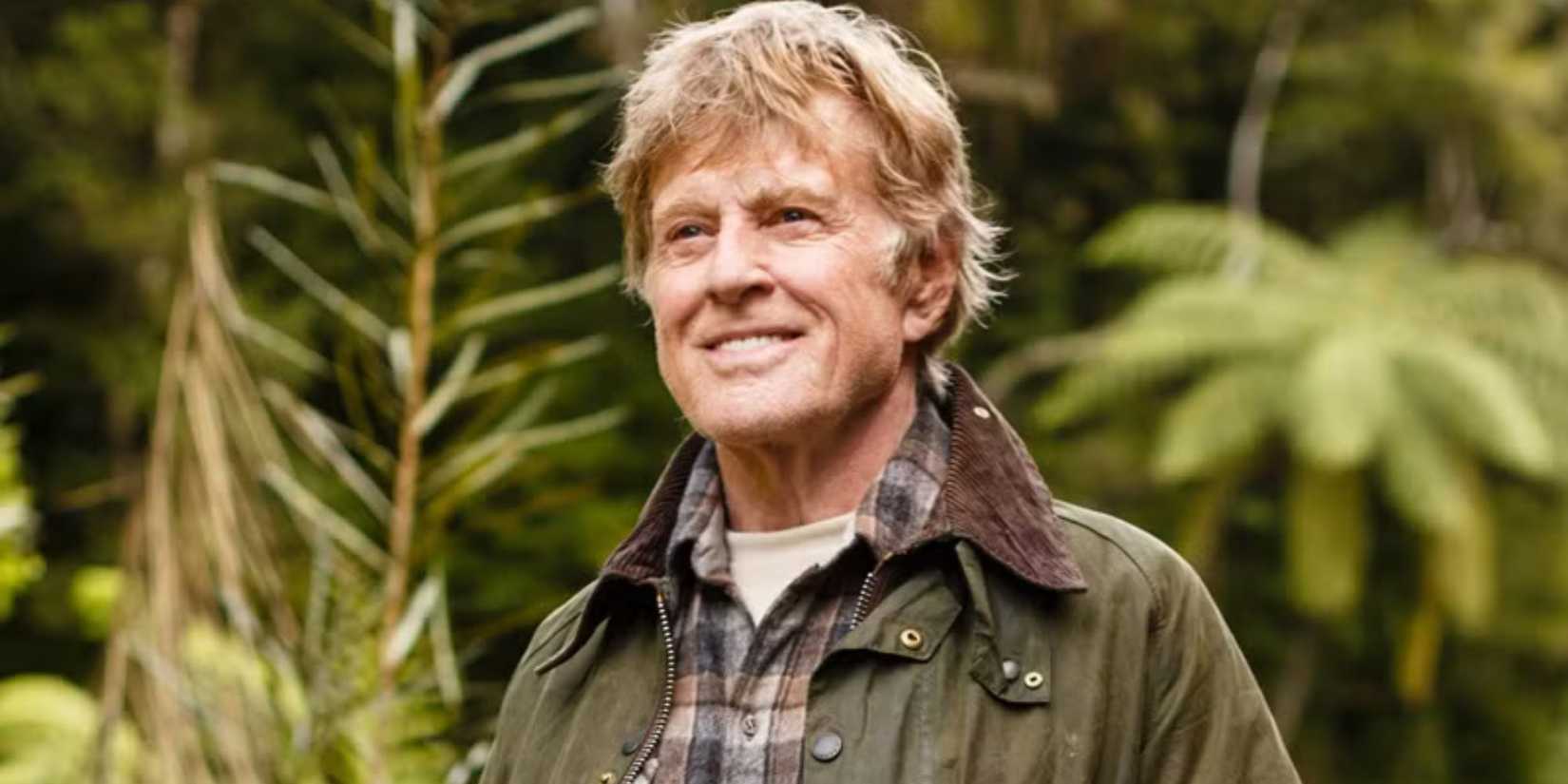 Robert Redford as Conrad Meacham in the forest in Pete's Dragon