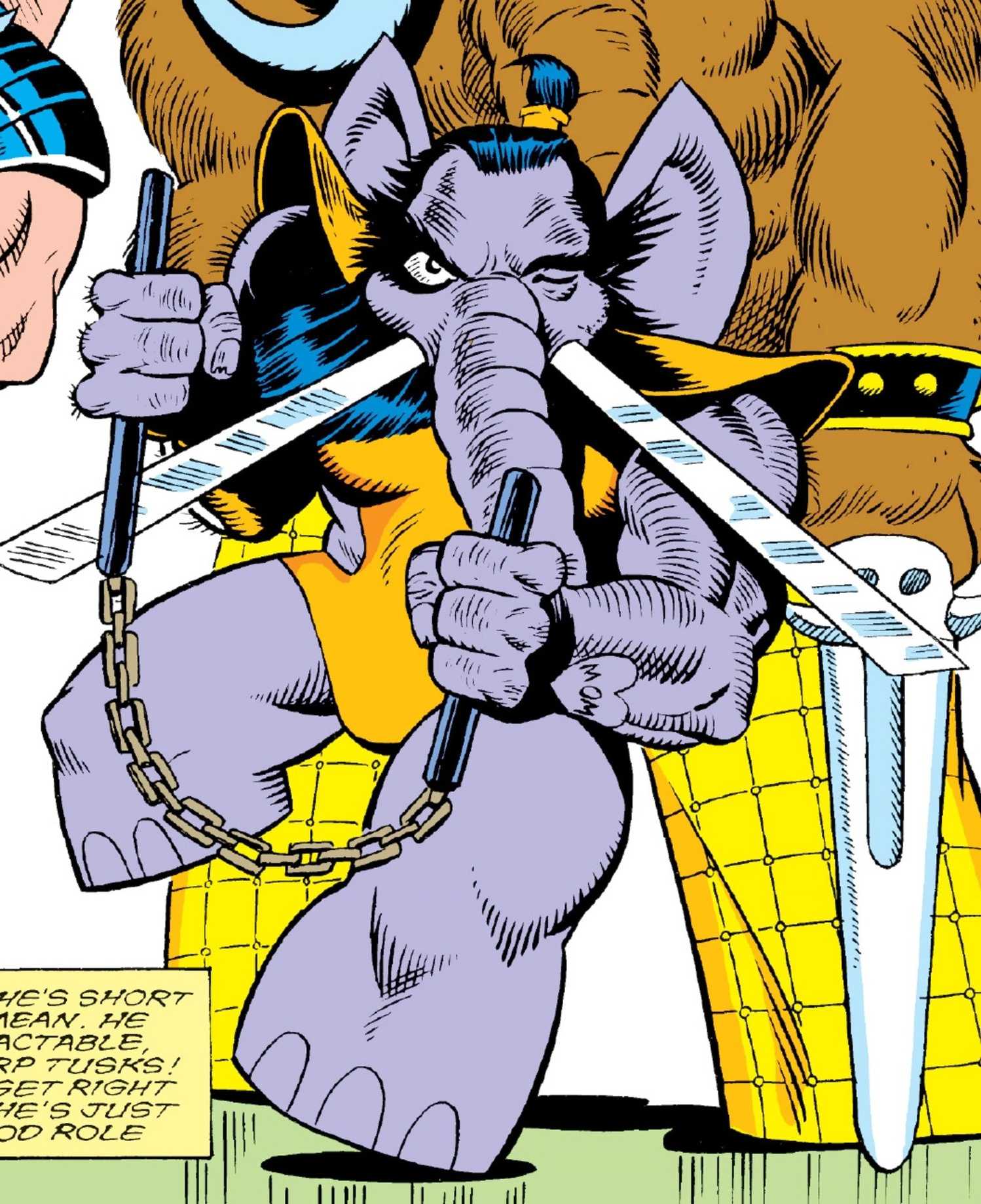 Rumbo, an elephant version of Wolverine