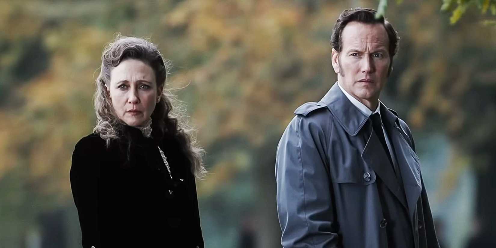 Patrick Wilson and Vera Farmiga as Ed and Lorraine Warren in The Conjuring: Last Rites