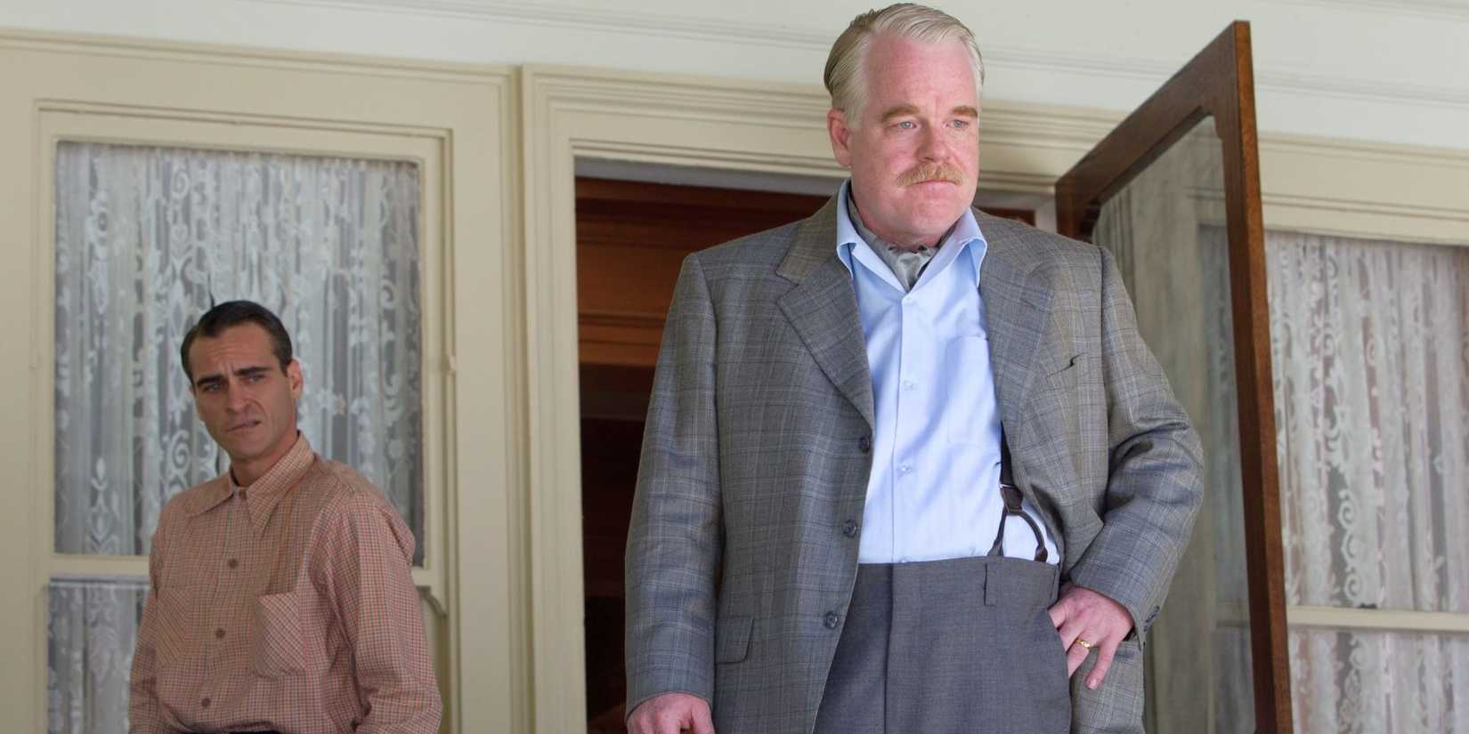 Joaquin Phoenix and Philip Seymour Hoffman in The Master