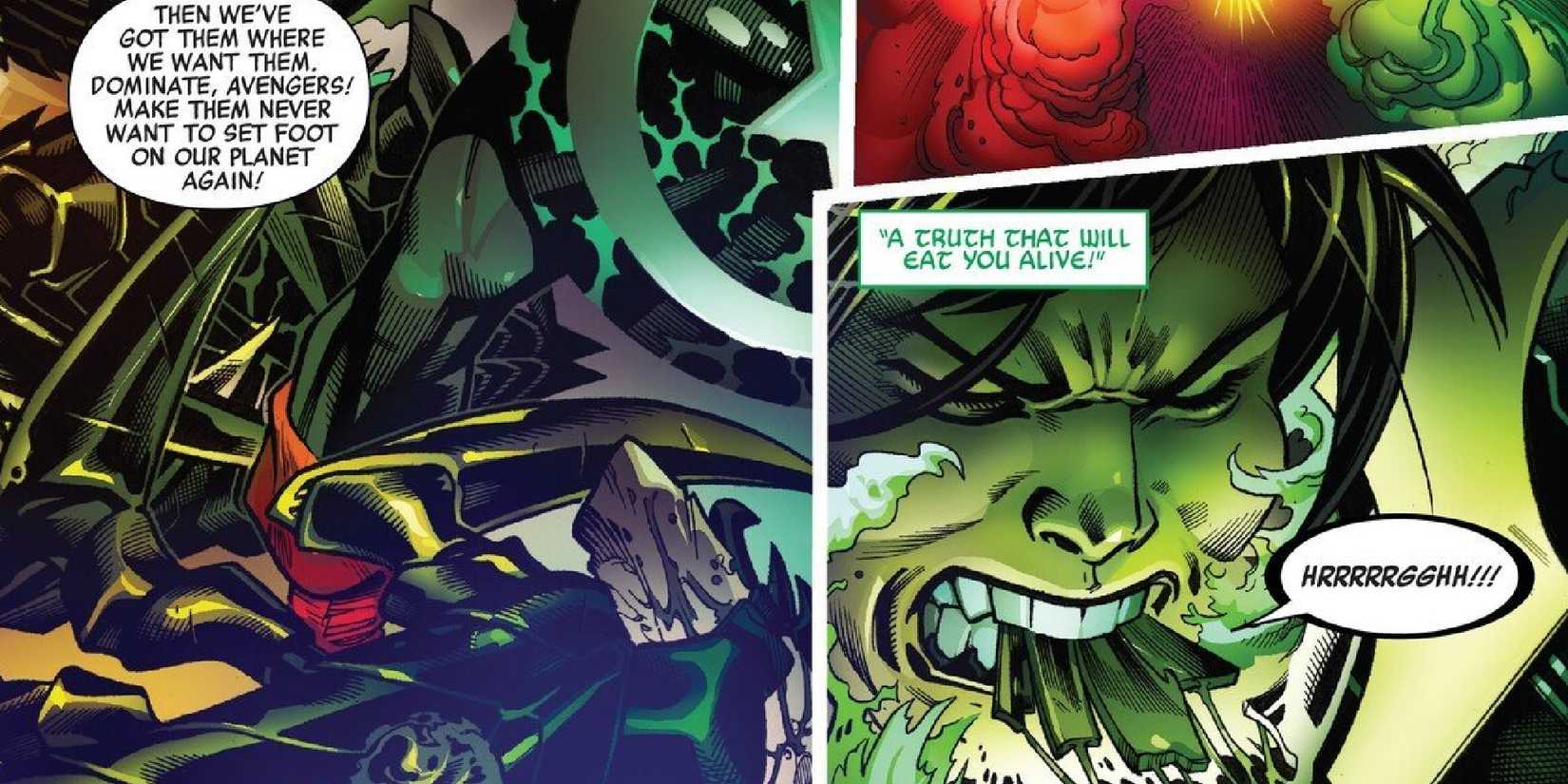She-Hulk bites through Dark Celestial armor in Avengers #6 2018