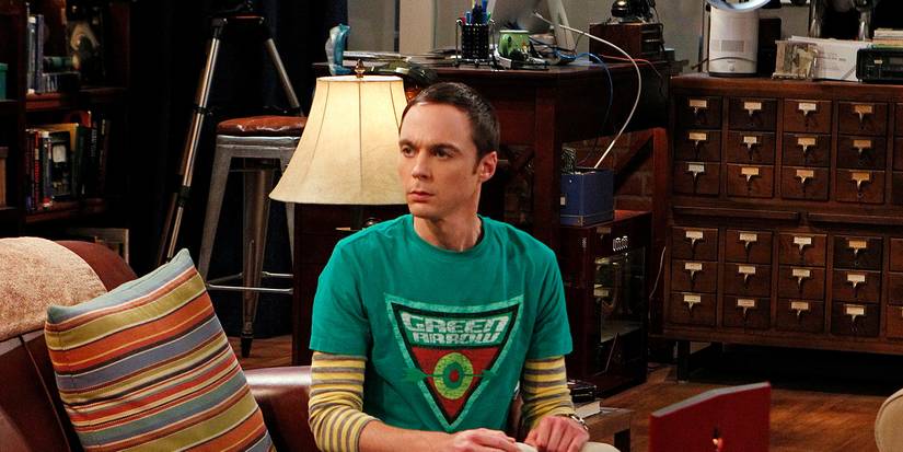 Sheldon Cooper Big Bang Theory Jim Parsons in spot looking confused
