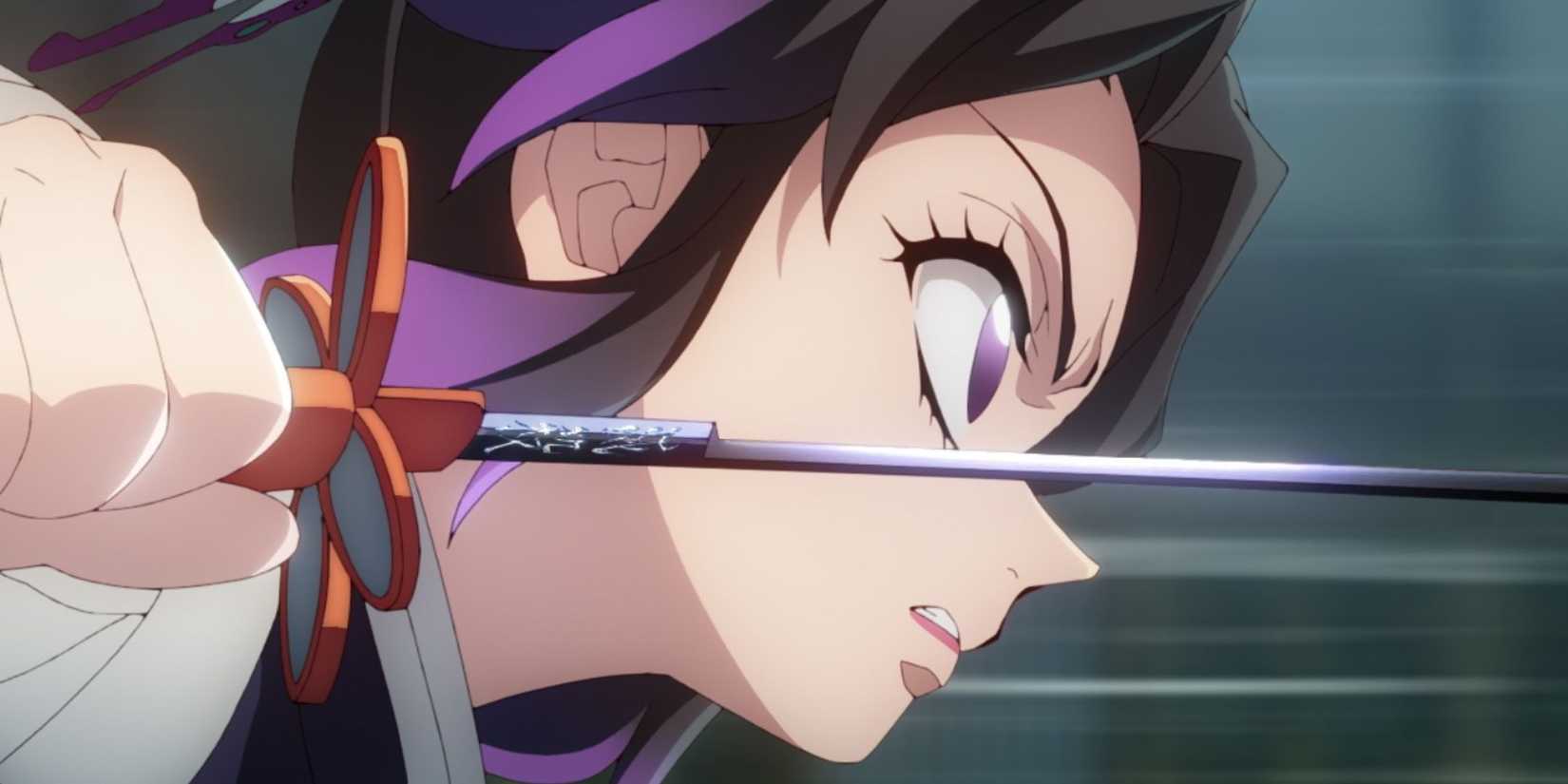 Shinobu Kocho charging at Doma using her Nichirin Sword