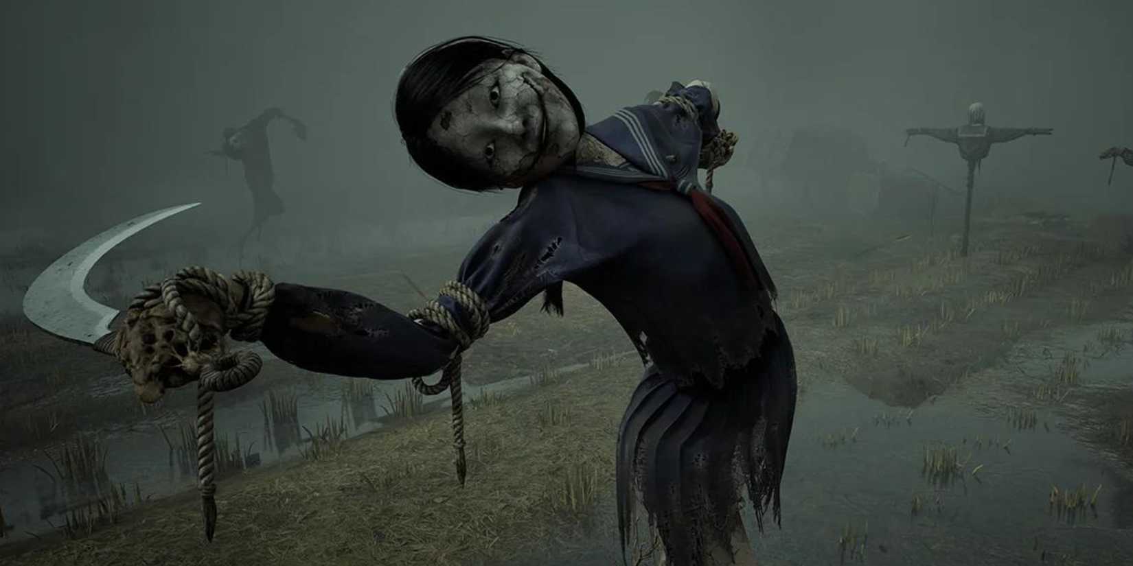 10 Best Games To Buy During Steam Spring Sale 4 Silent Hill f screenshot of scarecrow enemy in a field of gray fog