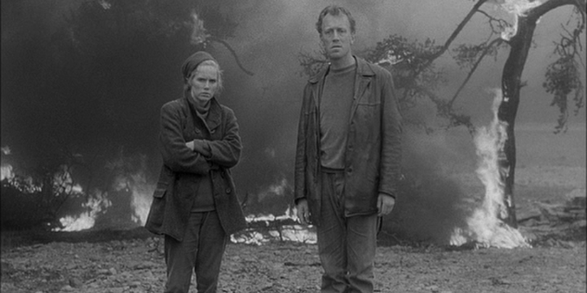 Liv Ullmann and Max von Sydow in Shame 1968