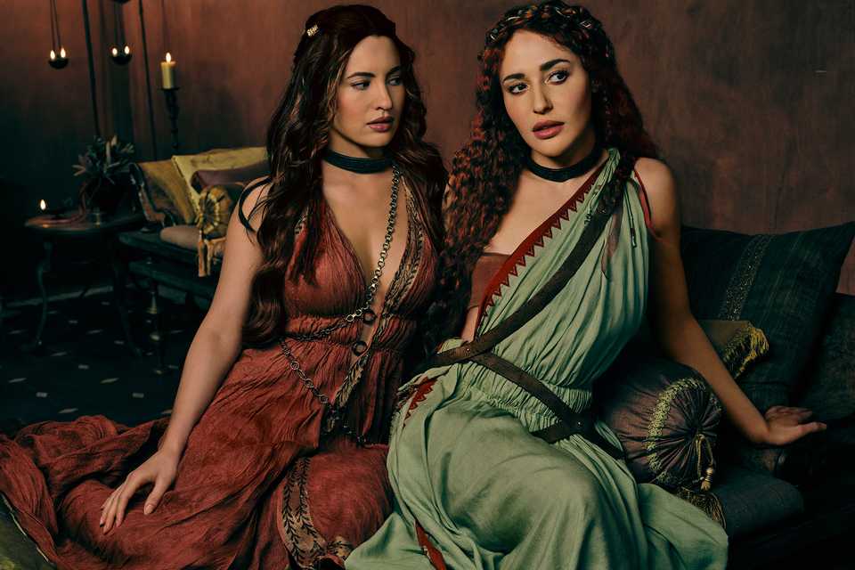 Messia & Hilara looking seductive in Spartacus: House of Ashur