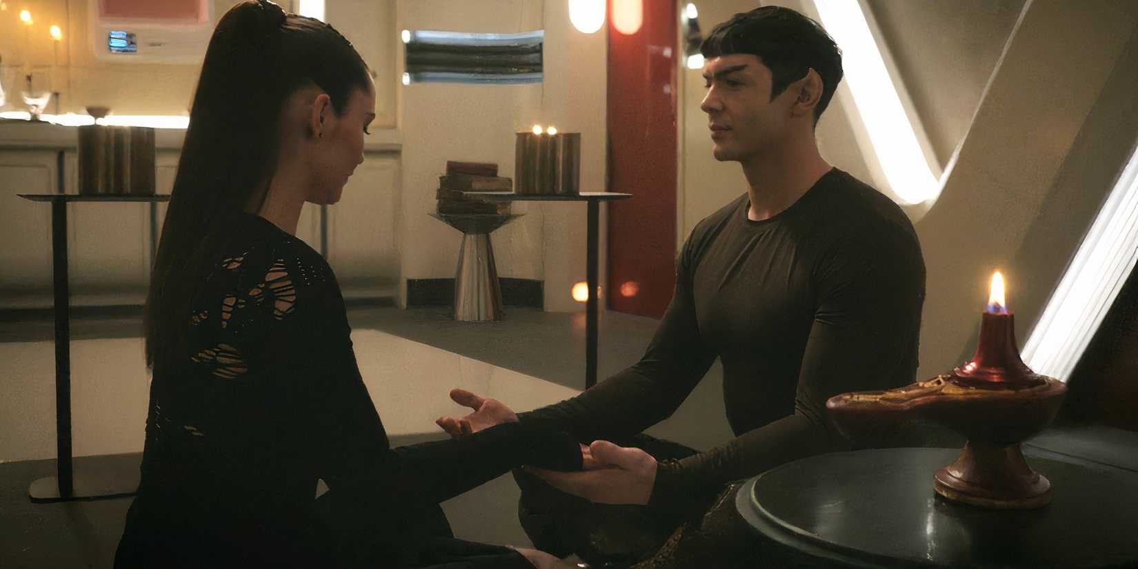 Spock and La'an meditate