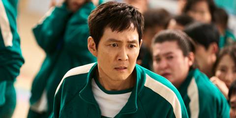 Squid Game Seon Gi-hun looking scared