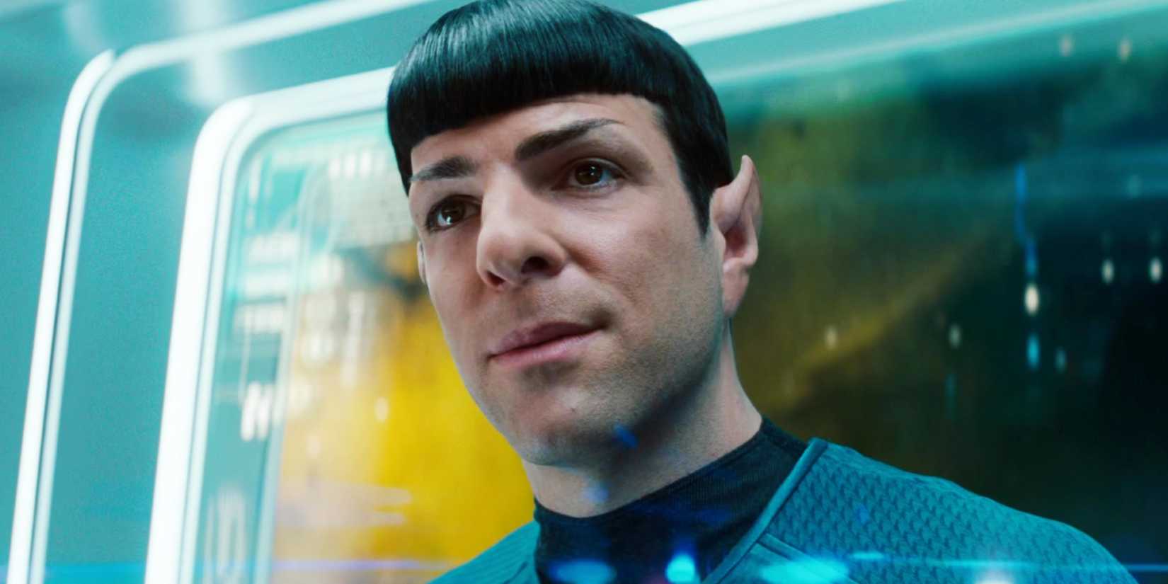 Zachary Quinto looking thoughtful as Spock in Star Trek Into Darkness