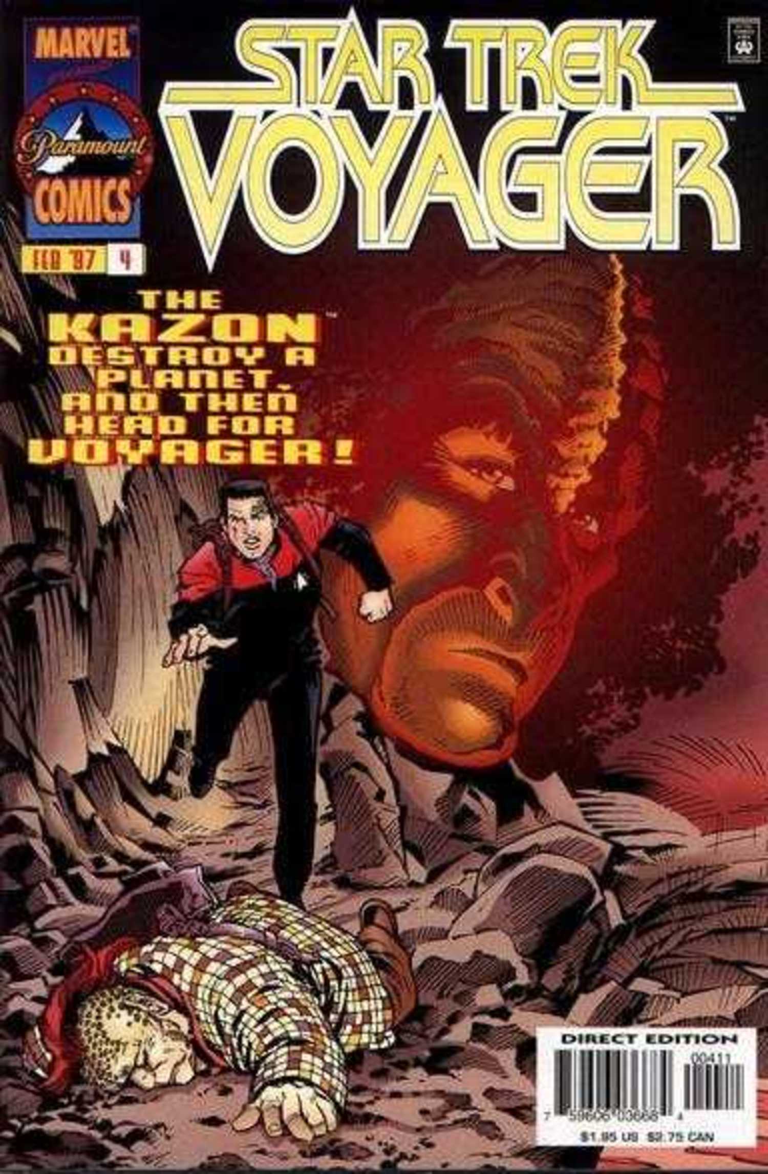 Star Trek Voyager #4, Chakotay runs to an injured Neelix