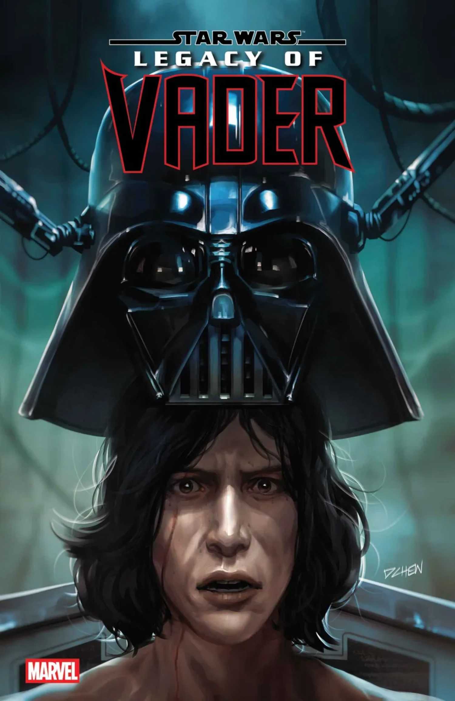 star wars legacy of vader 11 cover, showing kylo ren wearing vader's helmet