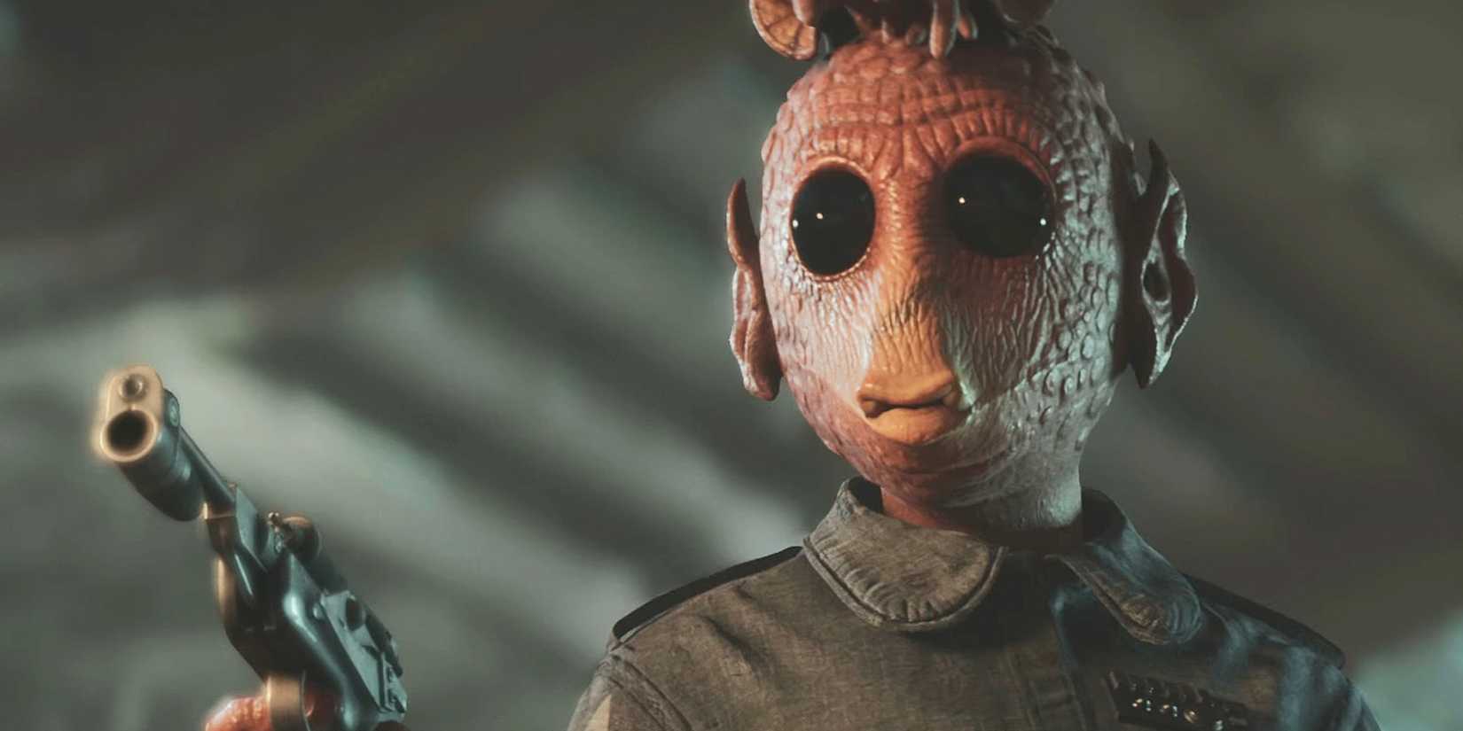 Waka holding a blaster in Star Wars Outlaws.
