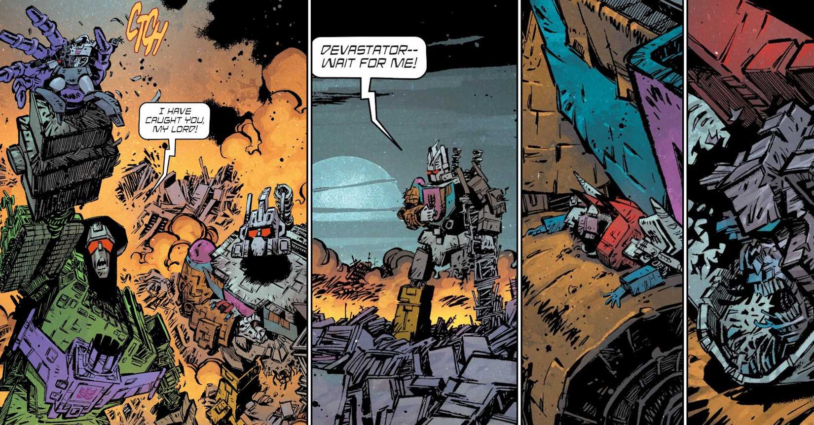 Starscream Dead Body Rescued by Bruticus in Transformers Comic