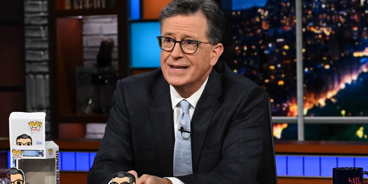 Stephen Colbert apresentando o The Late Show.